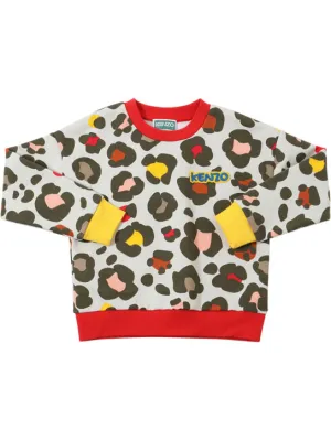 Kenzo Kids   Printed cotton blend sweatshirt w/logo 