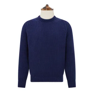 Kinsale Ribbed Navy Crew Jumper