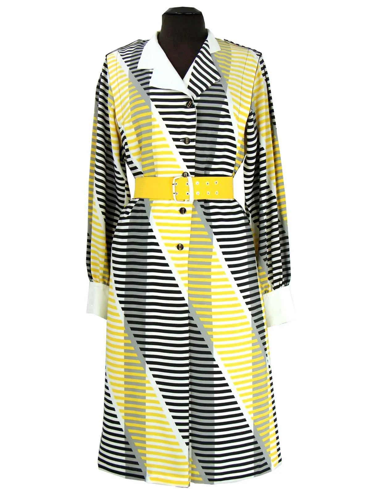 Kio Modell Statement Striped Collar Vintage Dress