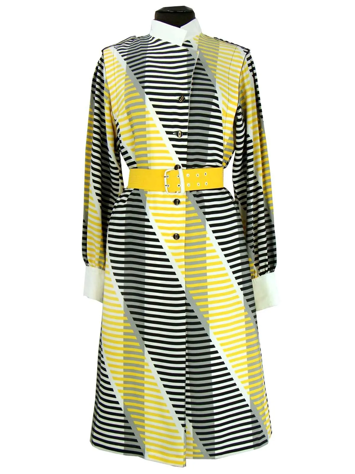 Kio Modell Statement Striped Collar Vintage Dress