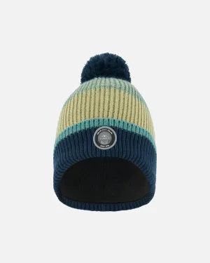 Knit Hat Blue, Green And Gray by Deux par Deux