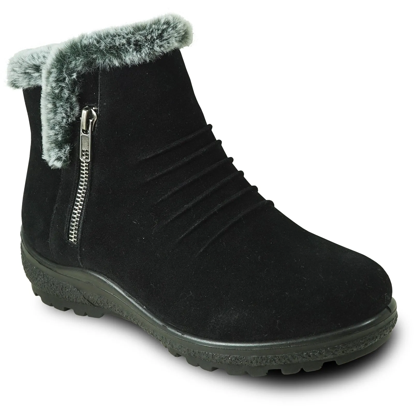 KOZI Canada Women Boot NINA-1 Ankle Winter Fur Casual Boot Black