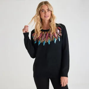 Ladies Diamond Fairisle Xmas Jumper