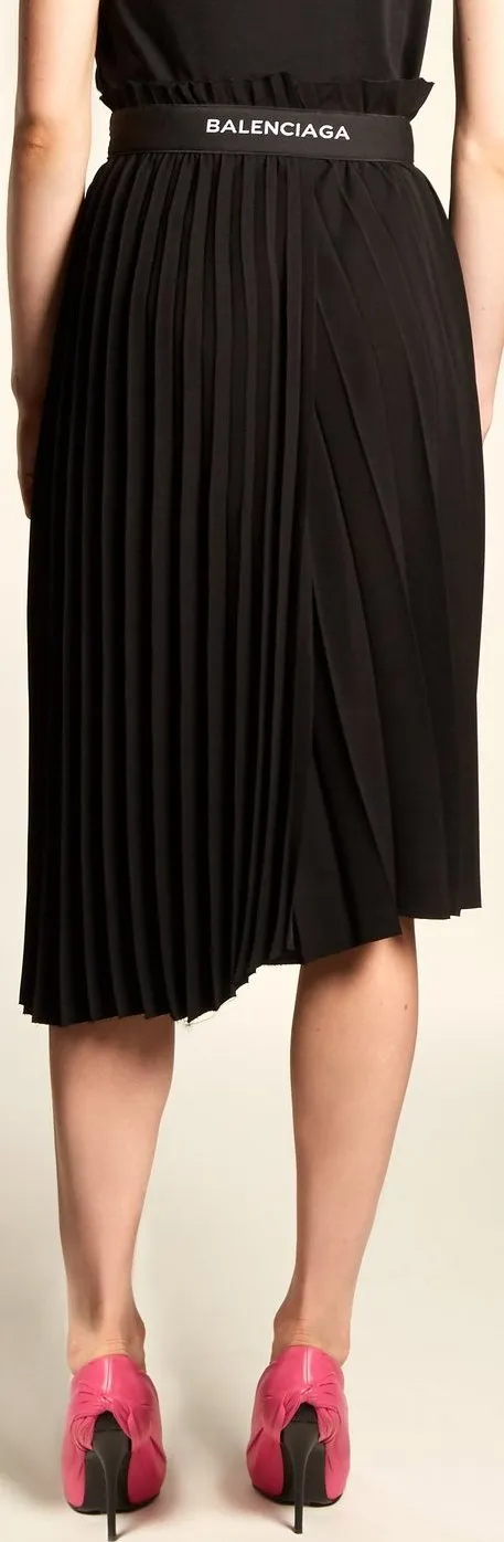 Logo Pleated Skirt