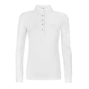 LONG SLEEVED MANDARIN COLLAR JERSEY POLO BELDA ANIMO Women White