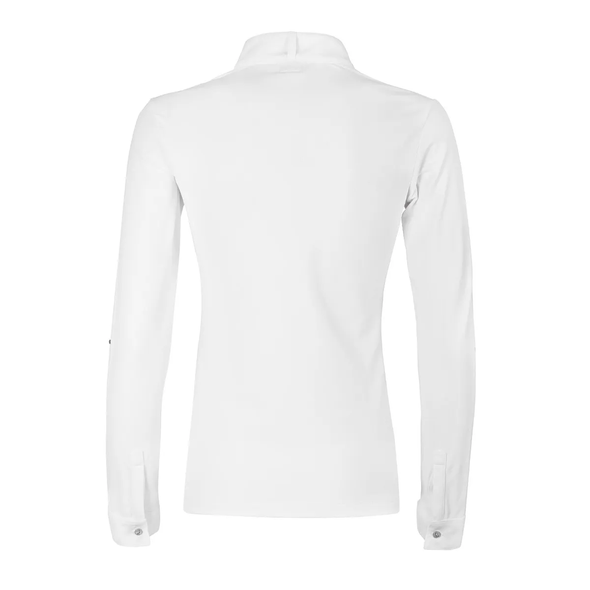 LONG SLEEVED MANDARIN COLLAR JERSEY POLO BELDA ANIMO Women White