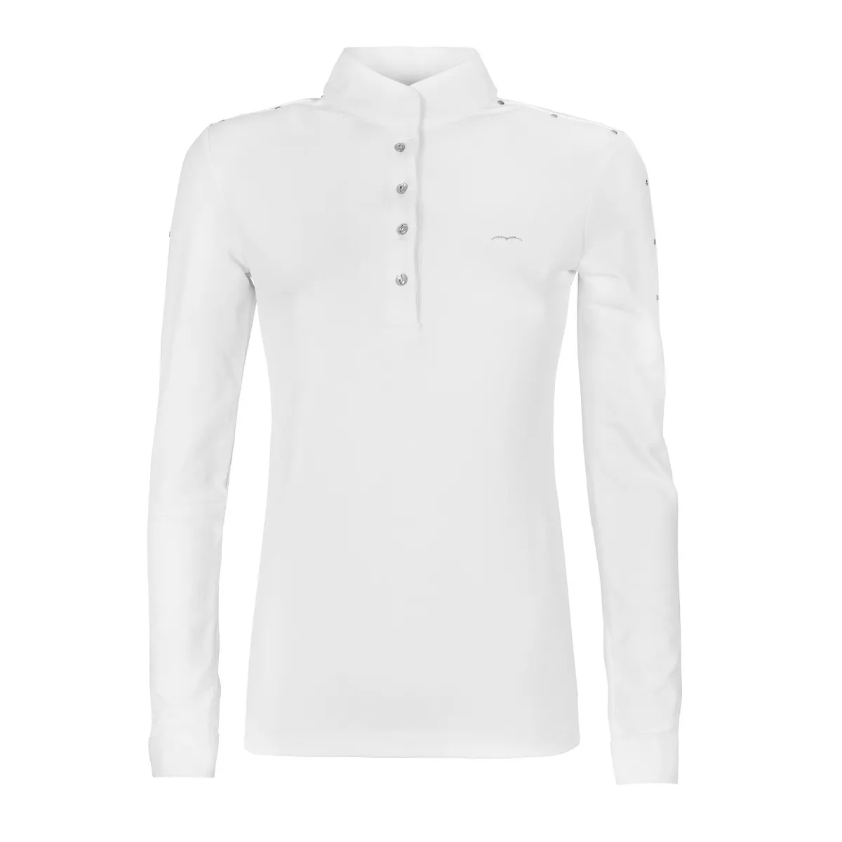 LONG SLEEVED MANDARIN COLLAR JERSEY POLO BELDA ANIMO Women White