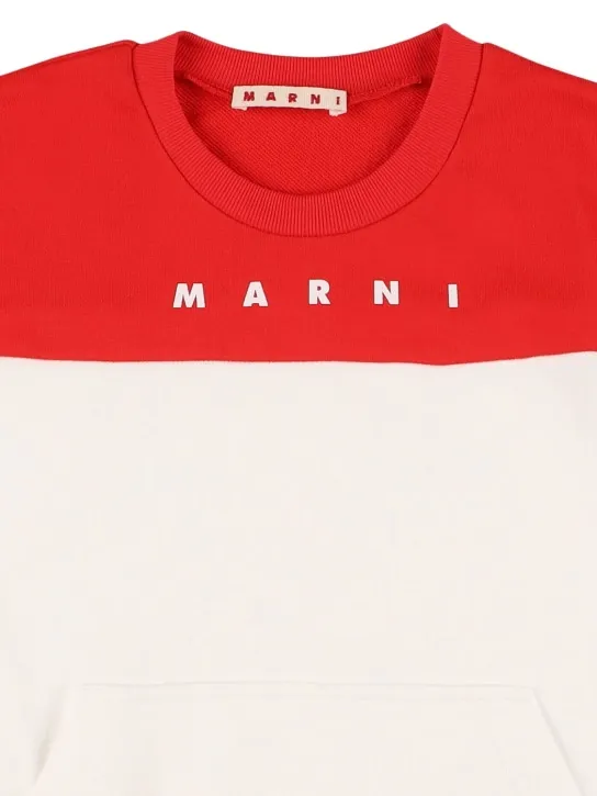 Marni Junior   Cotton crewneck sweatshirt w/logo 