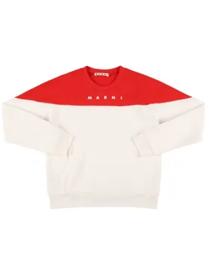 Marni Junior   Cotton crewneck sweatshirt w/logo 