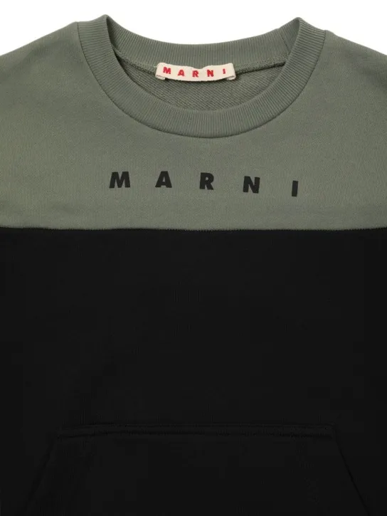 Marni Junior   Cotton crewneck sweatshirt w/logo 