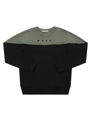 Marni Junior   Cotton crewneck sweatshirt w/logo 