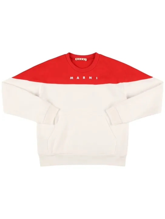 Marni Junior   Cotton crewneck sweatshirt w/logo 