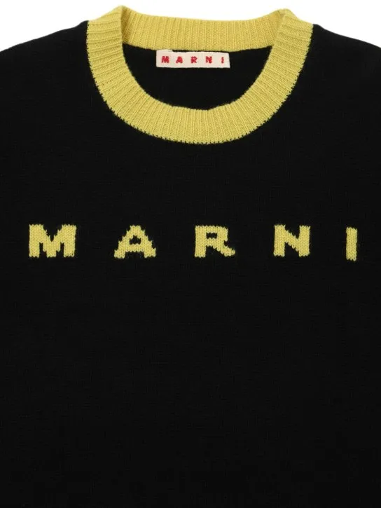 Marni Junior   Wool &amp; cashmere knit sweater w/logo 