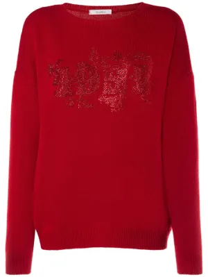 Max Mara   Nias embroidered wool &amp; cashmere sweater 