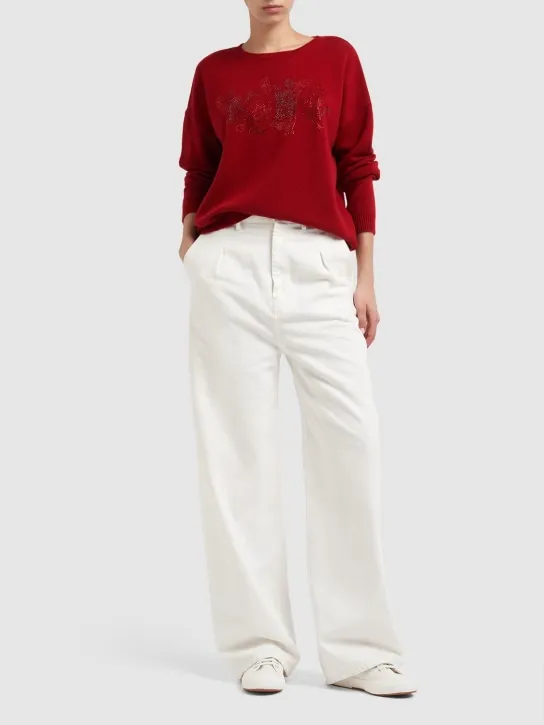 Max Mara   Nias embroidered wool &amp; cashmere sweater 