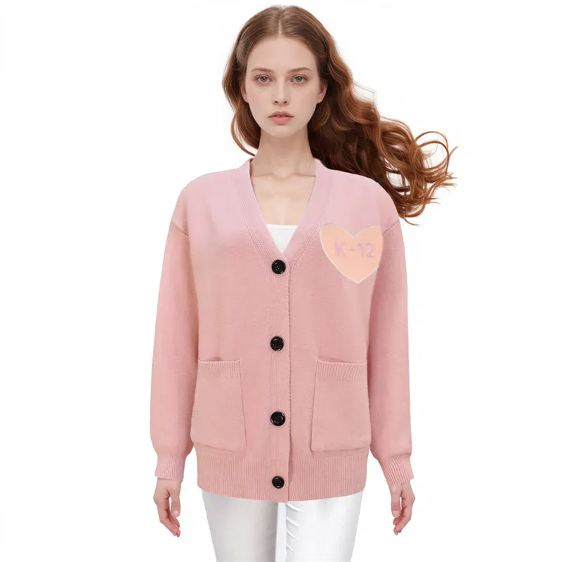 Melanie Martinez K 12 Cardigan Cosplay Costume K12 Crybaby Pink Sweater Black Buttons