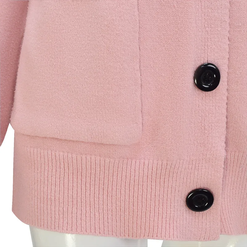 Melanie Martinez K 12 Cardigan Cosplay Costume K12 Crybaby Pink Sweater Black Buttons