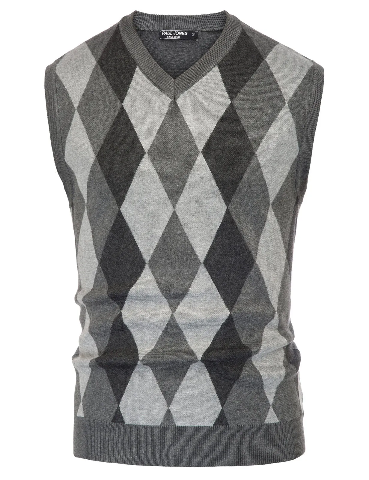 Men Stylish Sleeveless V-Neck Contrast Color Pullover Knitting Vest Knitwear