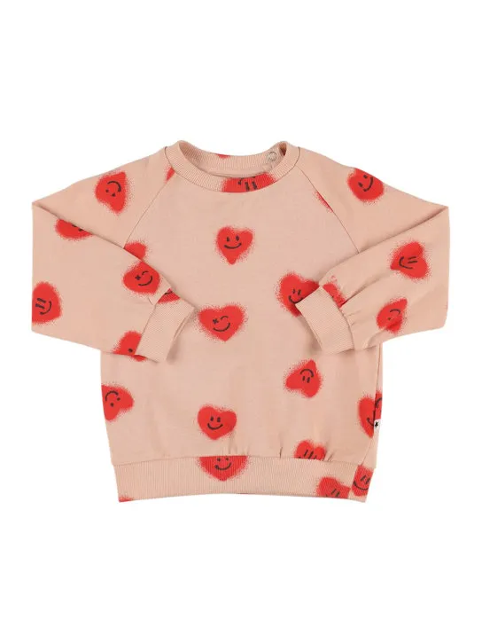 Molo   Heart print organic cotton sweatshirt 