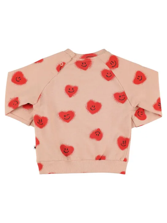 Molo   Heart print organic cotton sweatshirt 