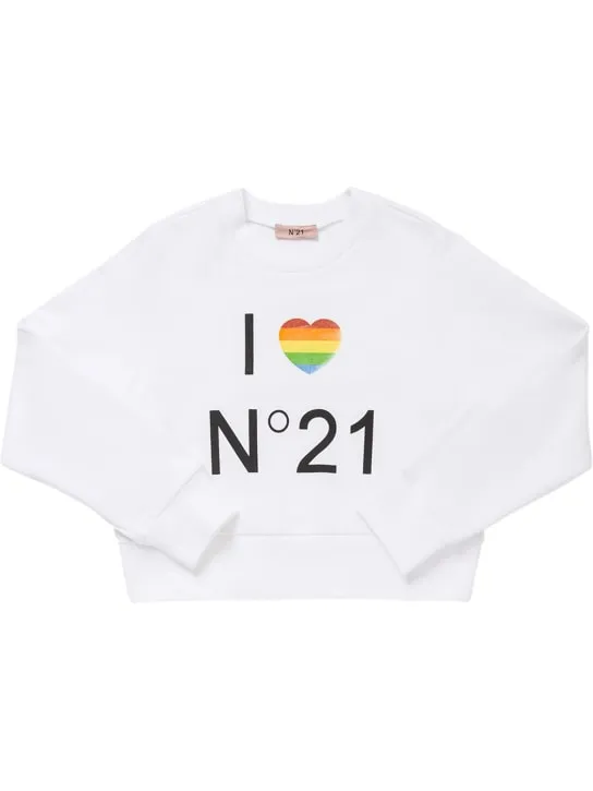 N°21   Logo print cotton sweatshirt 