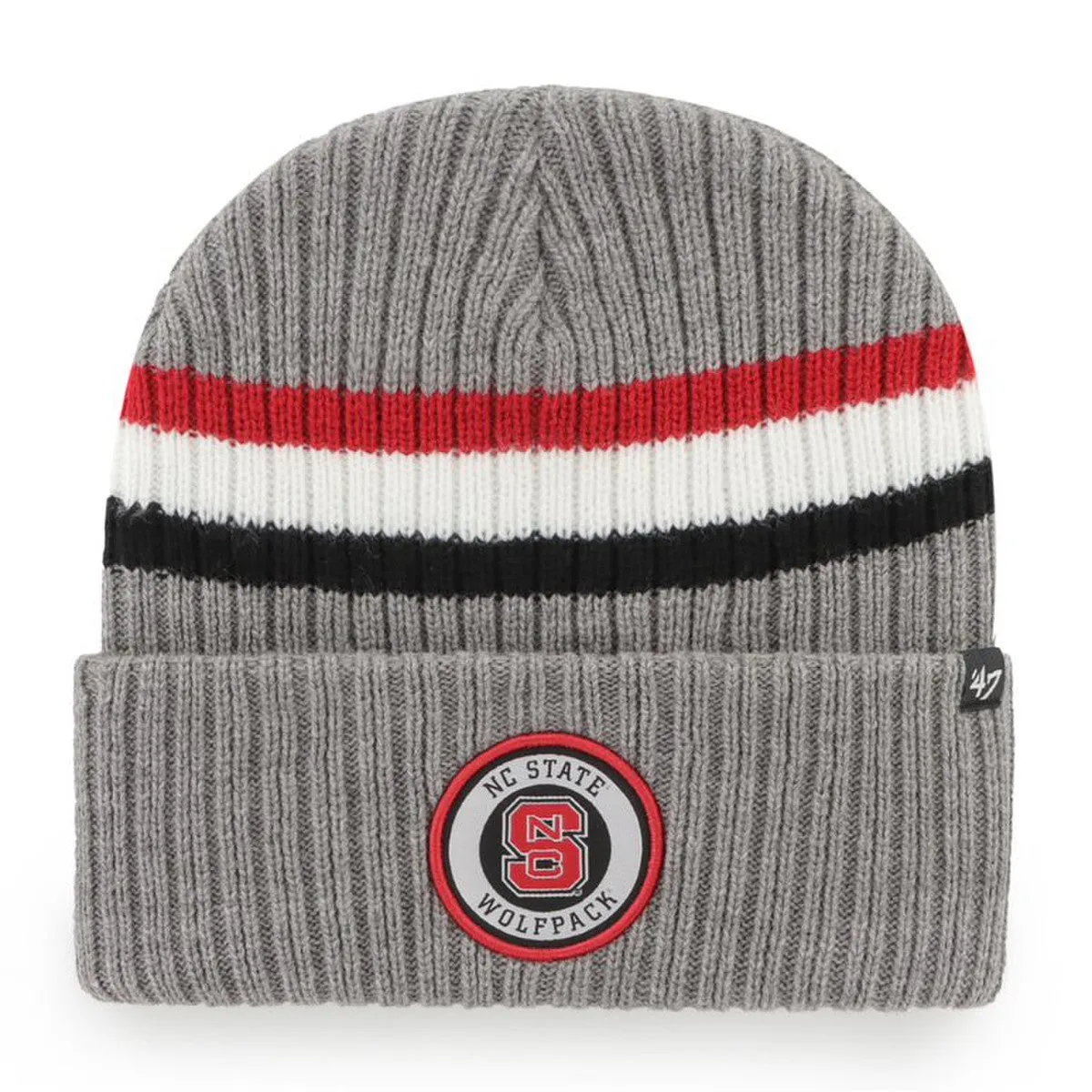 NC State Wolfpack 47 Brand Grey Circle Highline Knit Cuffed Beanie