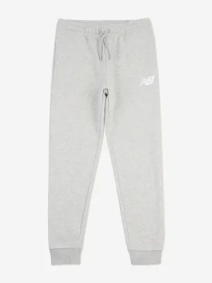 New Balance Boys Brush Back Stacked Logo Joggers in Grey