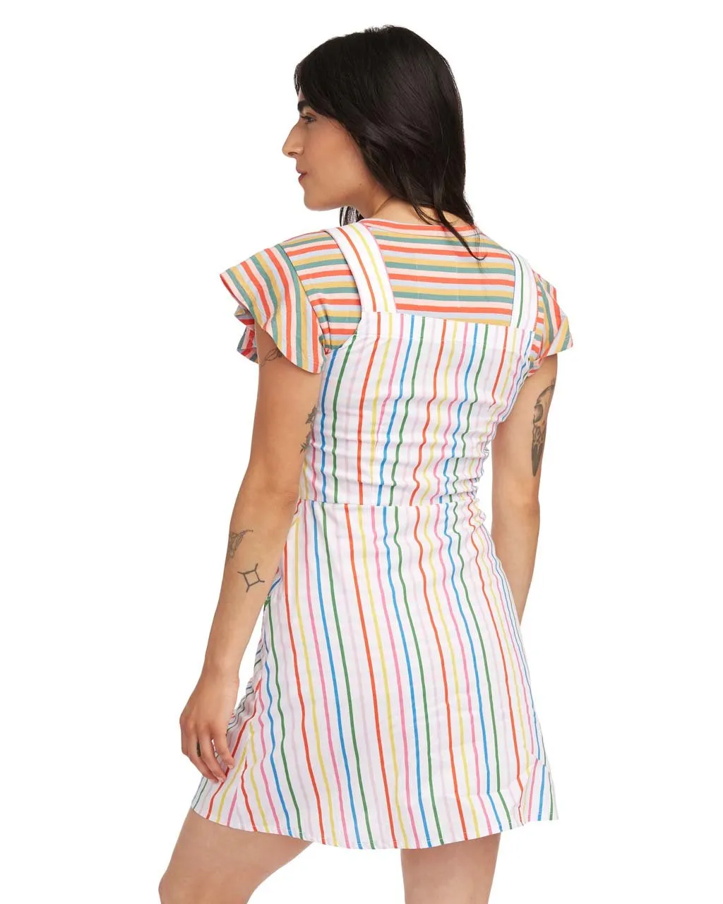 Overall Dress - Rainbow Stripe