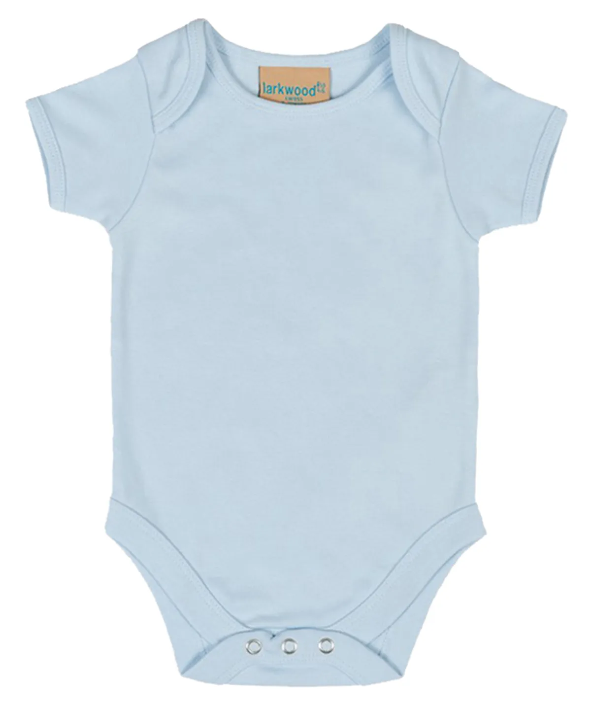 Pale Blue - Short-sleeved bodysuit with envelope neck opening