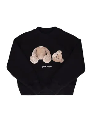 Palm Angels   Bear print cotton crewneck sweatshirt 