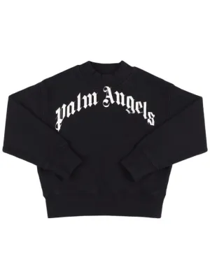 Palm Angels   Logo print cotton sweatshirt 