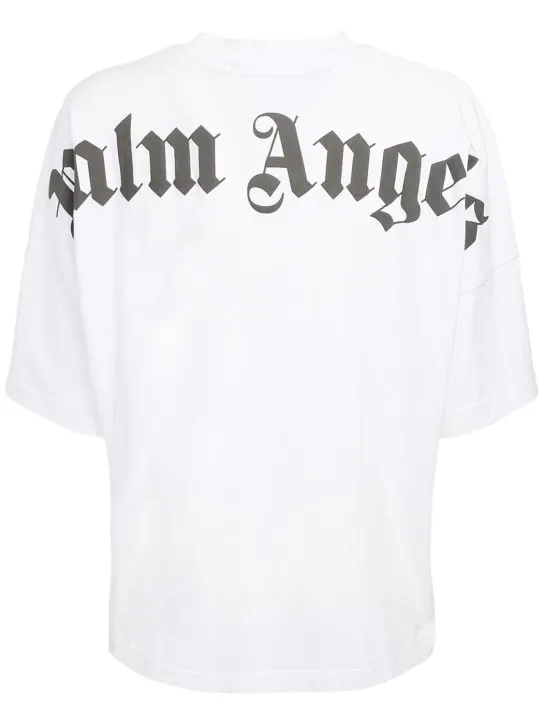 Palm Angels   Logo print over cotton jersey t-shirt 