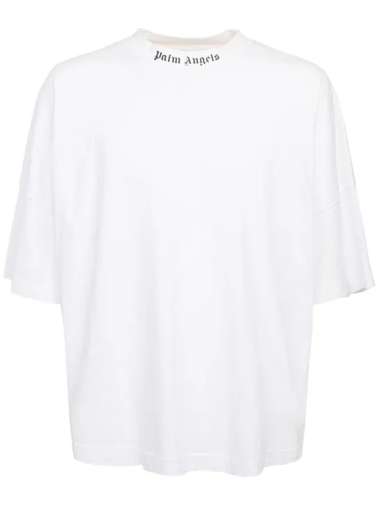 Palm Angels   Logo print over cotton jersey t-shirt 