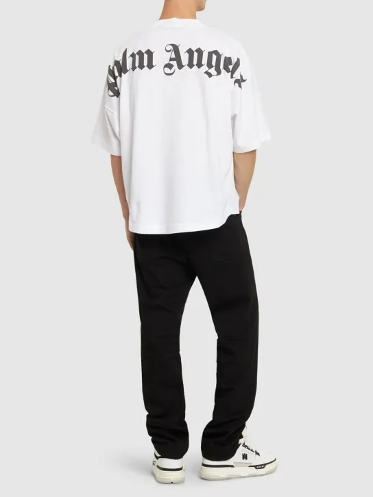 Palm Angels   Logo print over cotton jersey t-shirt 