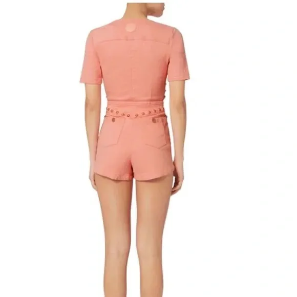 Pink Denim Romper - 4