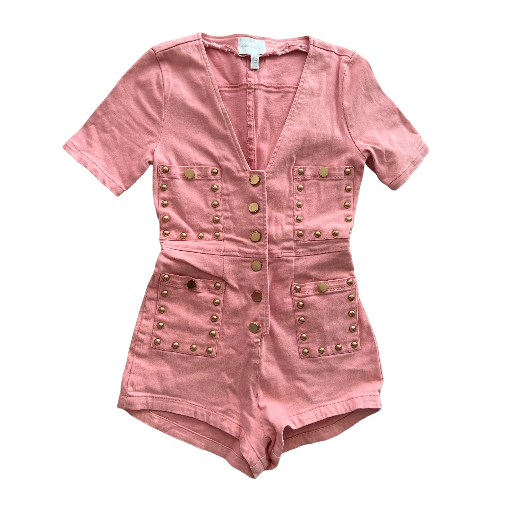 Pink Denim Romper - 4