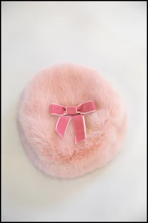 Pink Powder Puff Faux Fur Hat