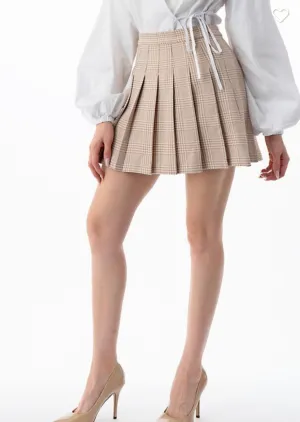 Plaid Pleated Mini skirt