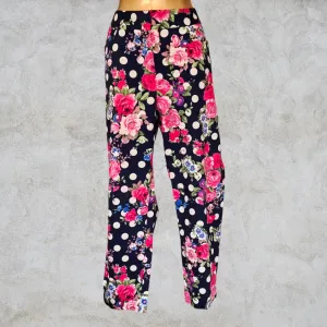 Pomodoro Navy Floral Summer Floral Ankle Length Pants.  UK 18  US 14 EU 46