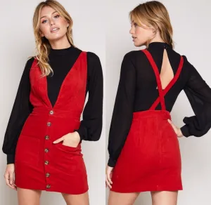 Red Overall Dress