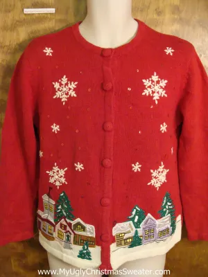 Red Winter Scene 2sided Funny Christmas Sweater