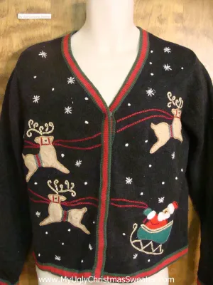 Reindeer Flying Bad Christmas Sweater