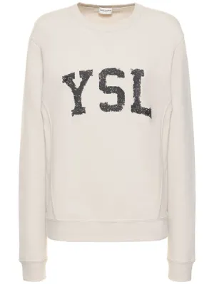 Saint Laurent   Logo print cotton sweatshirt 