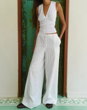 Samir Trouser in Broderie White