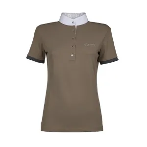 SHORT SLEEVED COMPETITION POLO WITH MANDARIN COLLAR ANIMO Women Beige