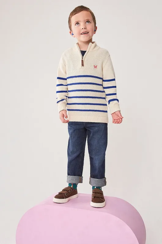 Stripe 1/2 Zip Knit Jumper