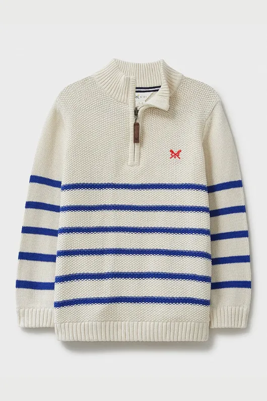 Stripe 1/2 Zip Knit Jumper