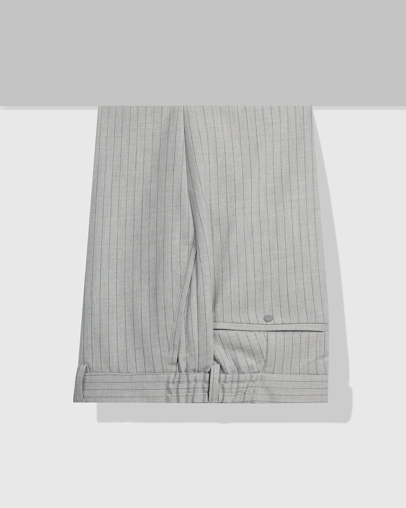 Super Slim Phoenix Formal Light Grey Stripe Trouser - Wiper