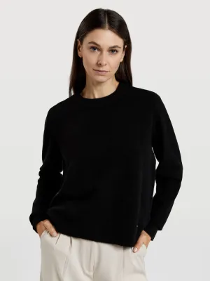 Textured shoulder sweater