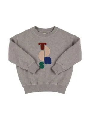 The New Society   Embossed cotton crewneck sweatshirt 